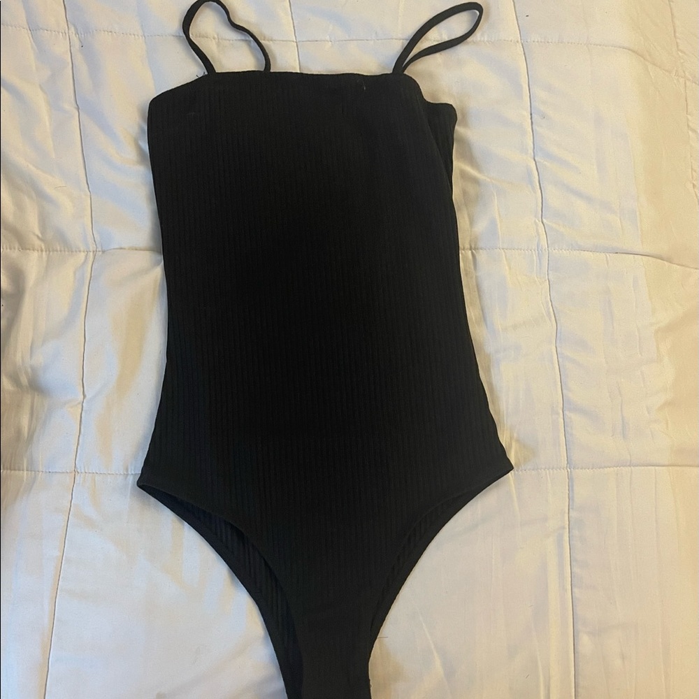 Square neck thin strap bodysuit